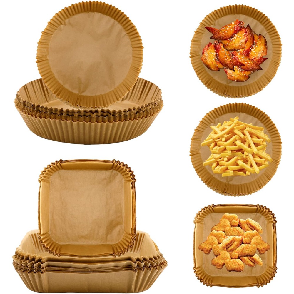 Kitchen Gadgets Air Fryer - 50/100pcs Air Fryer Disposable Paper Round/Square/Rectangle