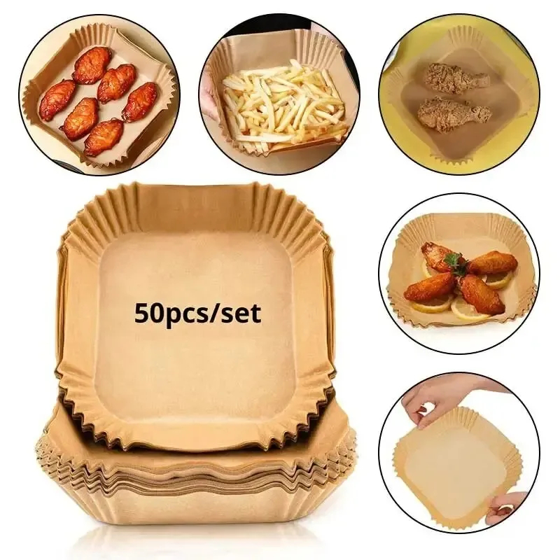 Kitchen Gadgets Air Fryer - 50pcs/set Air Fryer Papers Disposable Oil-proof