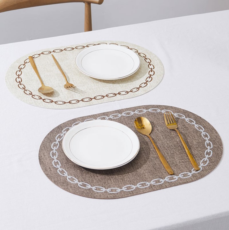 Oval Table Placemat Faux Leath - Kitchen Gadgets Luxury 리뷰 및 가격