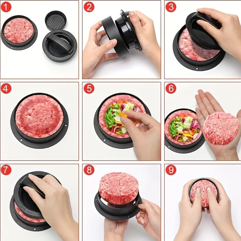 Round Hamburger Burger Press B - Kitchen Helper Gadgets 리뷰 및 가격