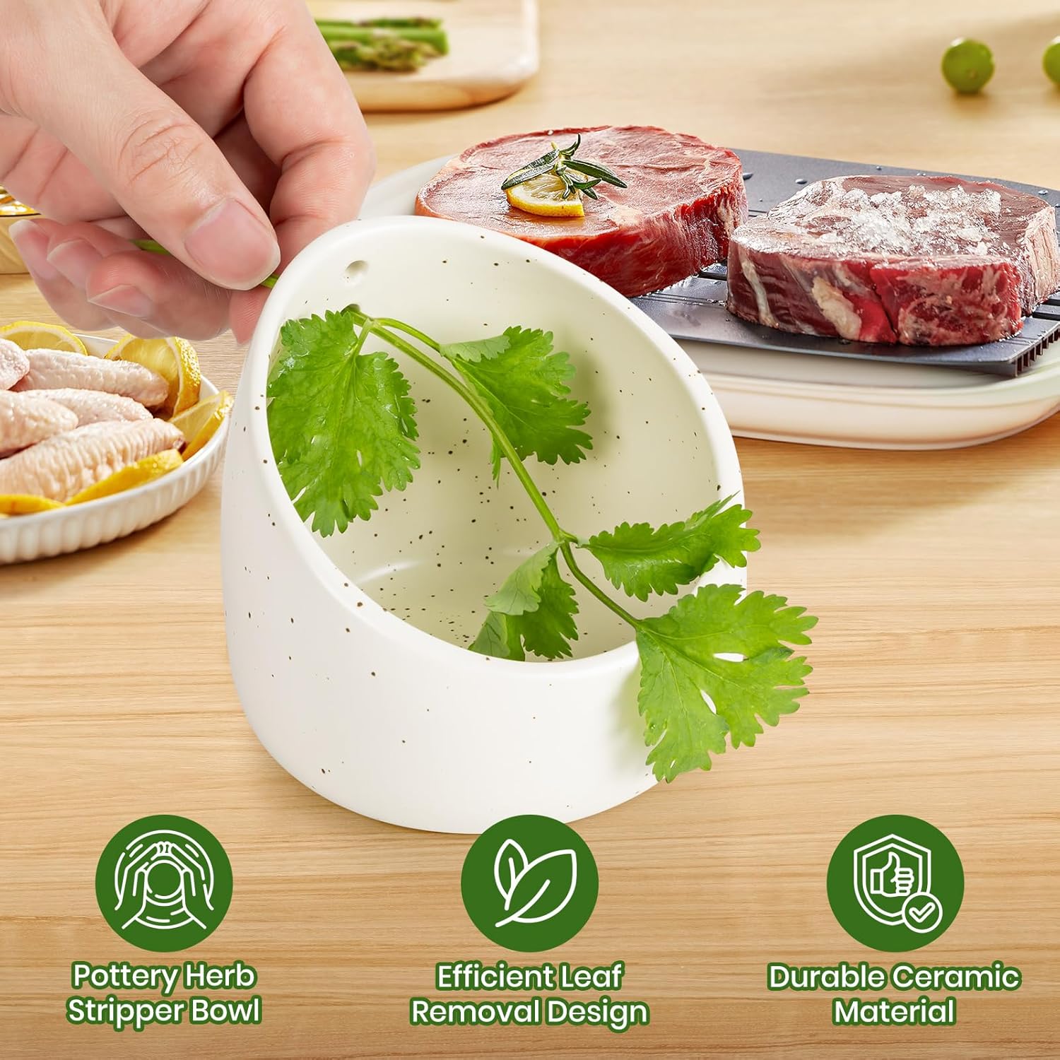 Handmade Pottery Herb Stripper - Kitchen Gadgets Save Time 리뷰 및 가격