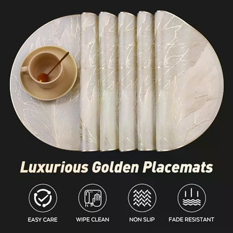 6*Round Luxury Placemats Non-S - Kitchen Gadgets Luxury 리뷰 및 가격