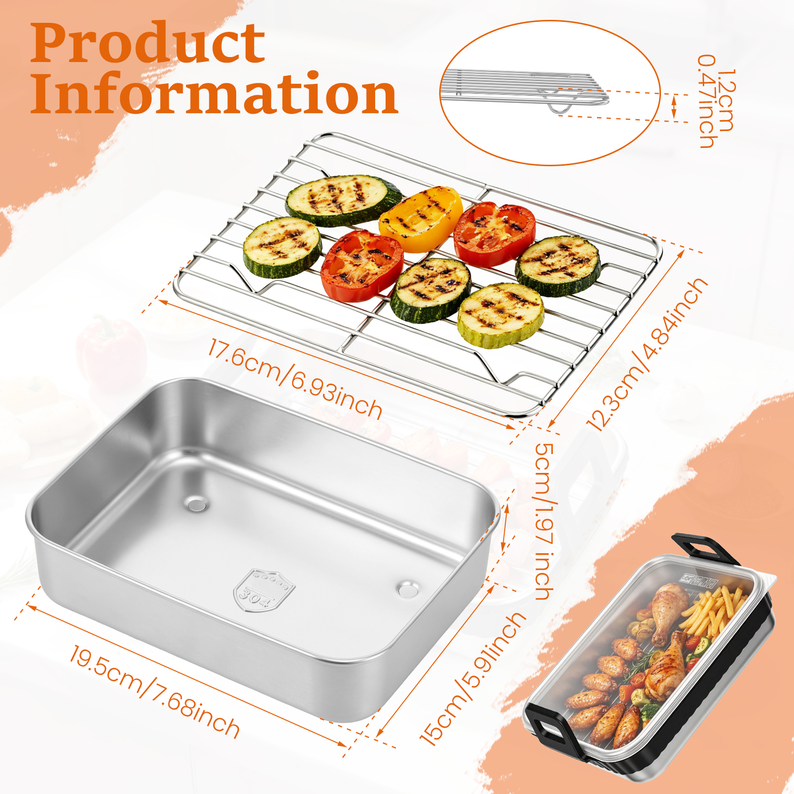 Stainless Steel Baking Pan wit - Kitchen Gadgets Air Fryer 리뷰 및 가격