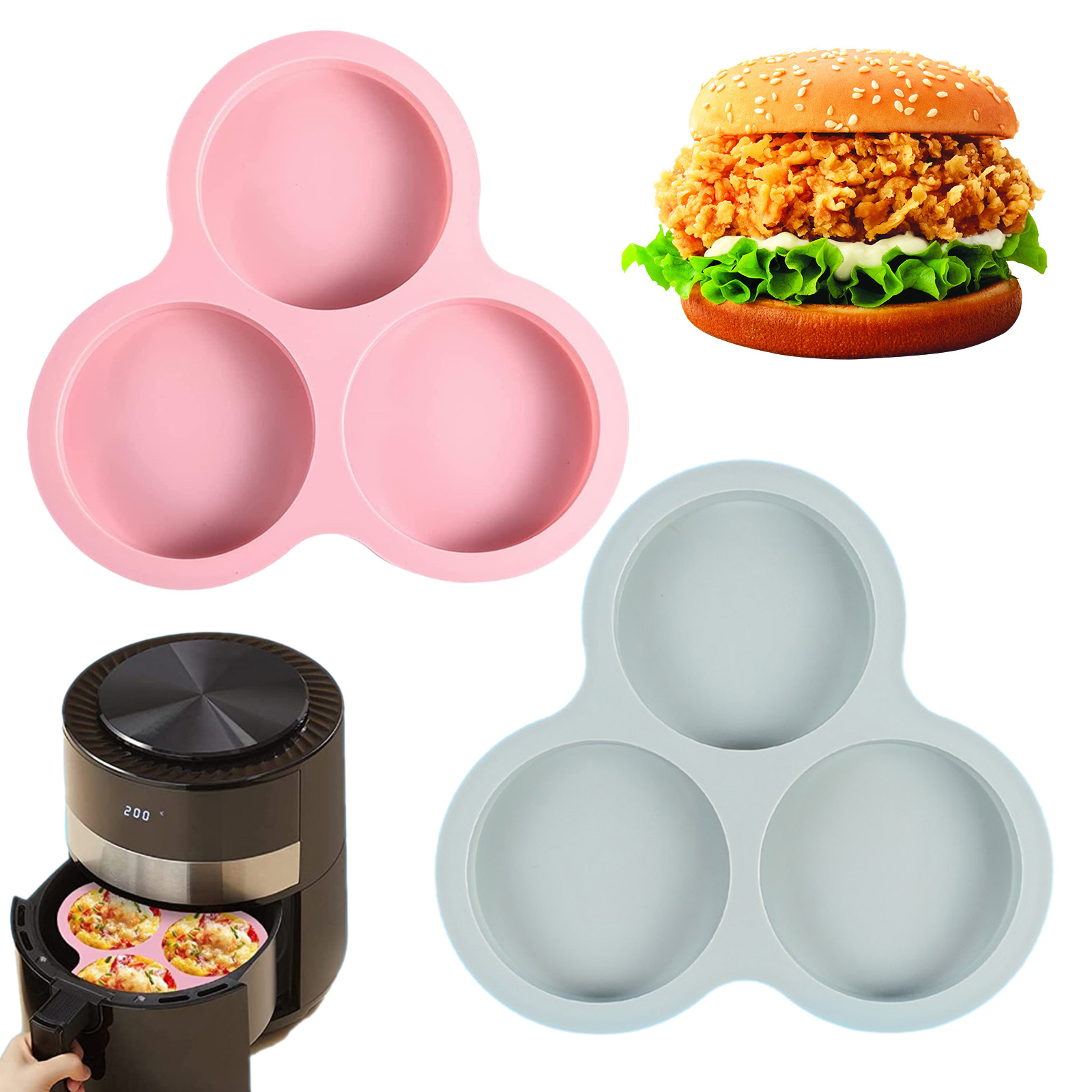 1/2pcs Silicone Air Fryer Egg  - Kitchen Gadgets Air Fryer 리뷰 및 가격