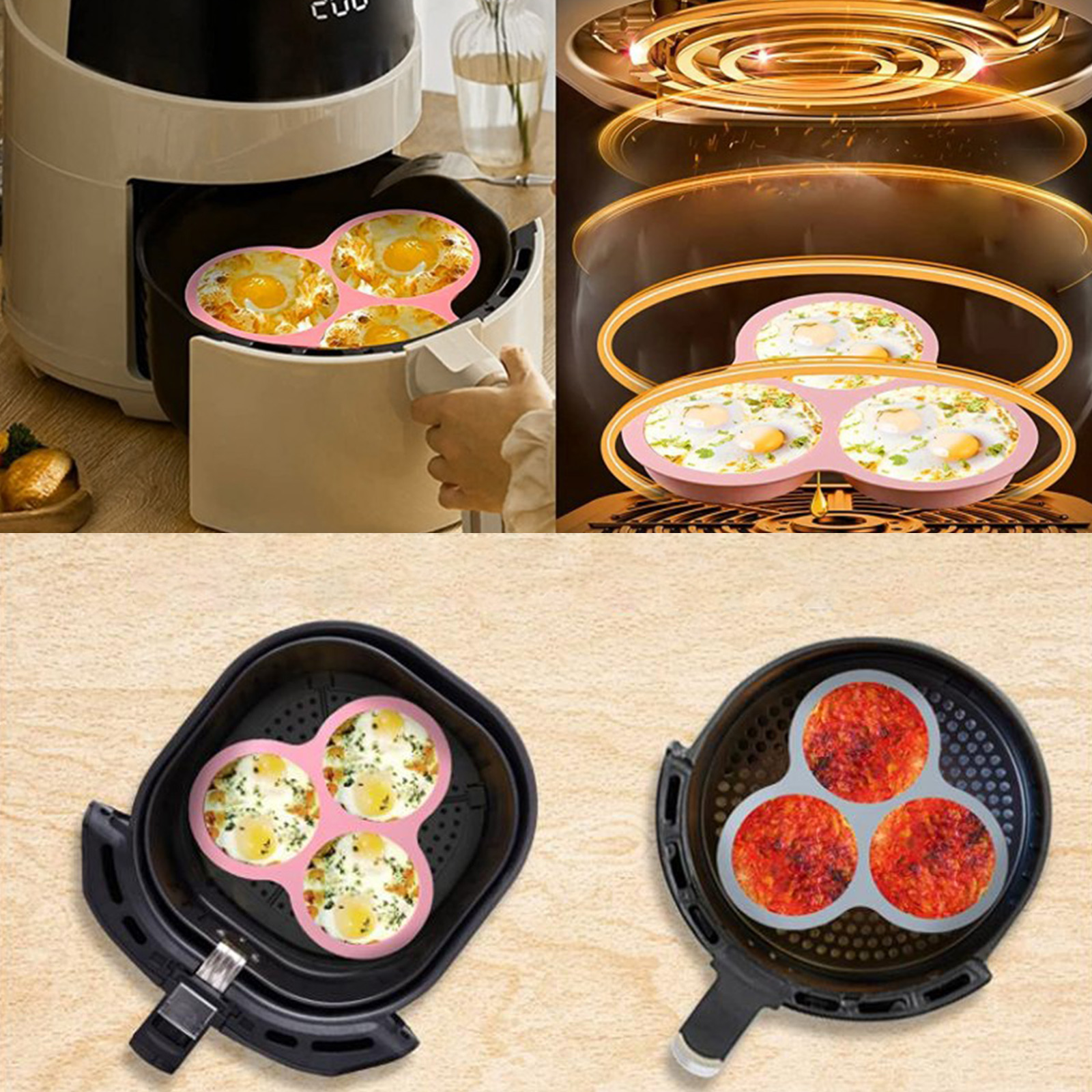 1/2pcs Silicone Air Fryer Egg  - Kitchen Gadgets Air Fryer 리뷰 및 가격