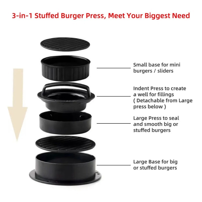 Round Hamburger Burger Press B - Kitchen Helper Gadgets 리뷰 및 가격