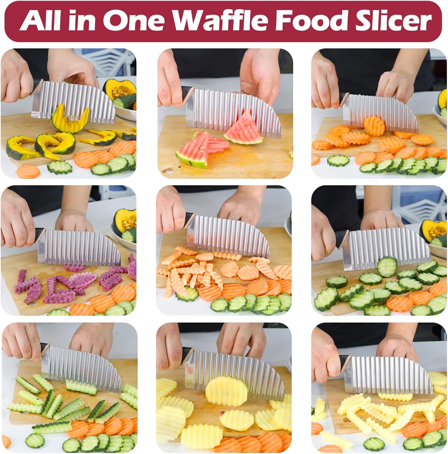 Large Crinkle Cutter Wave Pota - Kitchen Gadgets Vegetable Cutter 리뷰 및 가격